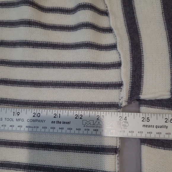 Madewell Women's SZ Med. Merino Wool Blend Mock neck blue ivory sweater coastal - Picture 7 of 10